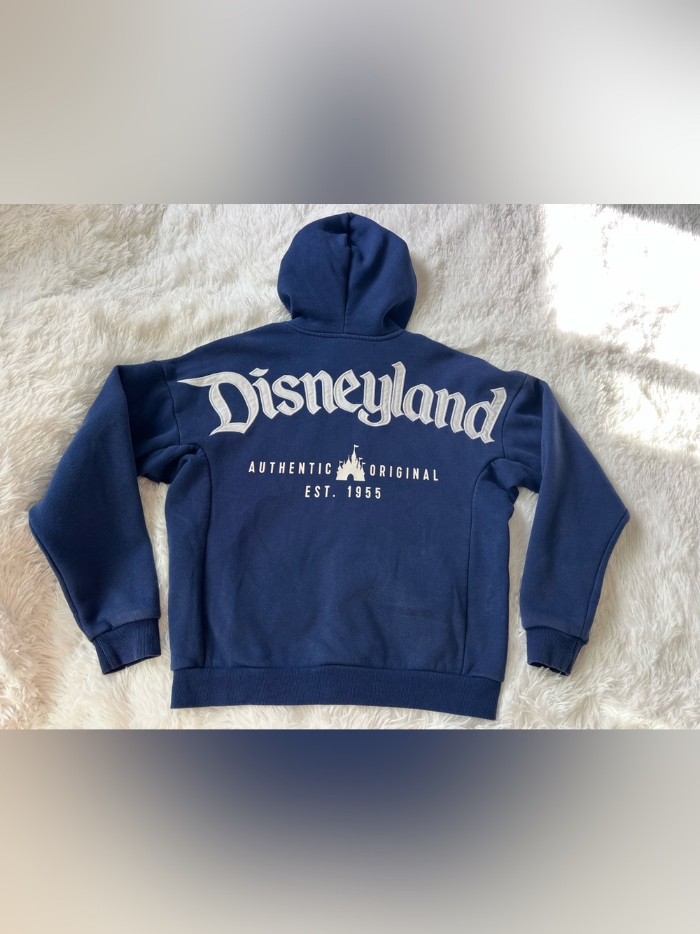 RARE! Disney Disneyland Authentic Original Blue Zip-Up Hoodie Size Medium